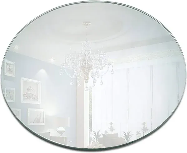 8 Inch Round Mirror Plate, Set of 12 - 1.5mm Thick Glass Plate Mirror Tiles w...