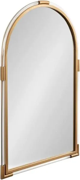 Kate and Laurel Arceo Modern Glam Acrylic Arch Mirror, 22 x 34, Gold, Arched Mirror Decor with Metal Detailing for Use as Bathroom Vanity Mirror Above Sink