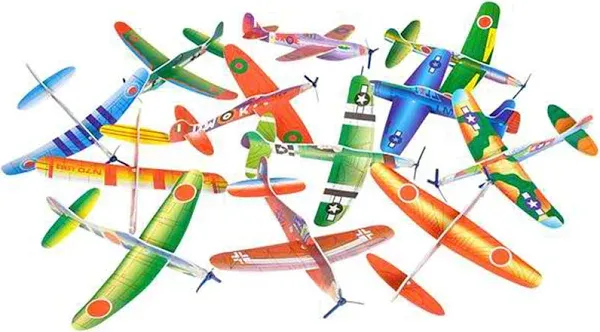 Flying Glider Plane - 24 Pack (8") Small Model Aircrafts in Assorted Designs. Each Comes in Colorful Envelope. Great Party Favor, Carnival Prizes (24 Piece)