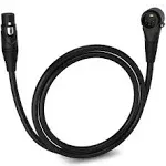 LyxPro 3 Feet Right Angle XLR Microphone Cable, Male to Female Cable