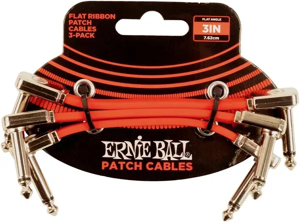 Ernie Ball Guitar Patch Cable Instrument Flat Ribbon Red Effect Pedalboard