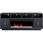 Black Finish Solid Wood Fireplace TV stand.