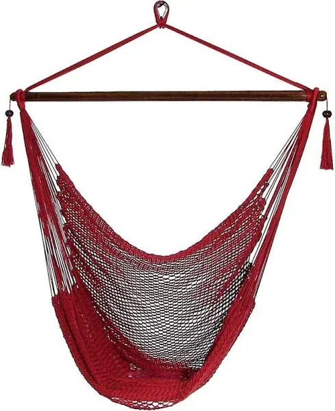 Sunnydaze Outdoor Extra Large Caribbean Polyester Rope Hammock Chair