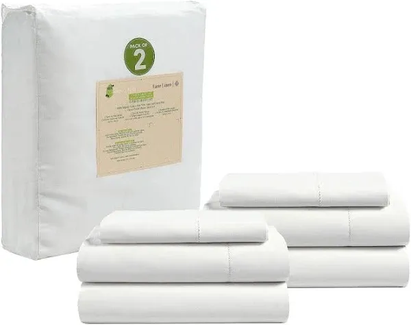 100% Organic Cotton White Twin XL Sheets Set 3-Piece Pure Percale Soft Bedding B