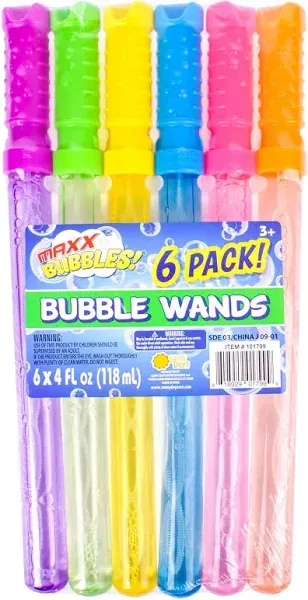 Sunny Days Entertainment Maxx Bubbles 4oz Bubble Wands – 6 Pack Bubble Wand