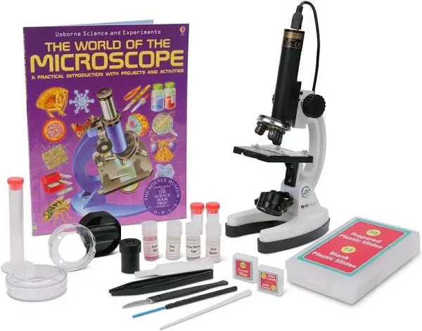 IQCREW M40-WM Kid's Premium 85+ Piece Microscope, Color Camera and Interactive Kid's Software Kit with World of Microscope Book