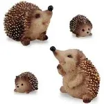 Hedgehog Figurines Garden Statues 4pcs Plastic Realistic Jungle Forest Jumbo Zoo