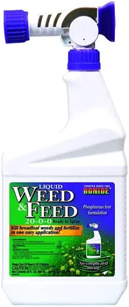 Bonide 301 Weed and Feed Lawn Fertilizer 1 qt Liquid 20-0-0 N-P-K Ratio