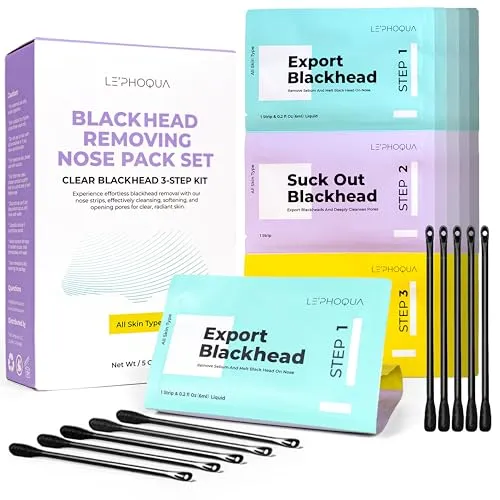 Blackhead Remover Nose Strips : Deep Pore Cleansing and Blackhead Removal Kit - Gentle for All Skin Types with Aloe Vera and Witch Hazel - 5 Pack