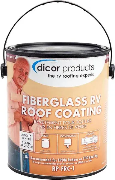 Dicor RP-FRC-1 Fiberglass RV Roof Coating System - White, 1 Gallon