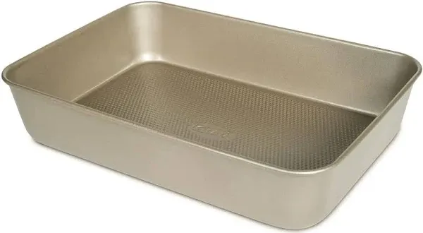 Baking Pan Nonstick - Oblong Metal Dish for Cake and Lasagna - Heavy Duty Carbon