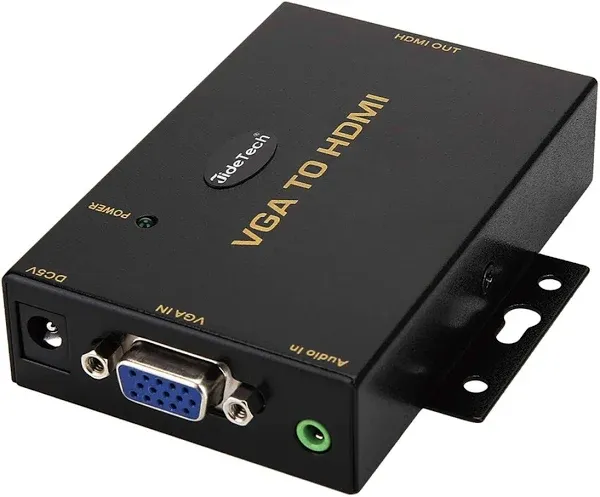 JideTech HDMI to VGA Converter with 3.5mm Audio Supports 1080P for PC Laptop Display Computer Mac Projector