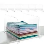 6 Pack Acrylic Shelf Dividers for Closet Organizers and Storage - Closet Shel...