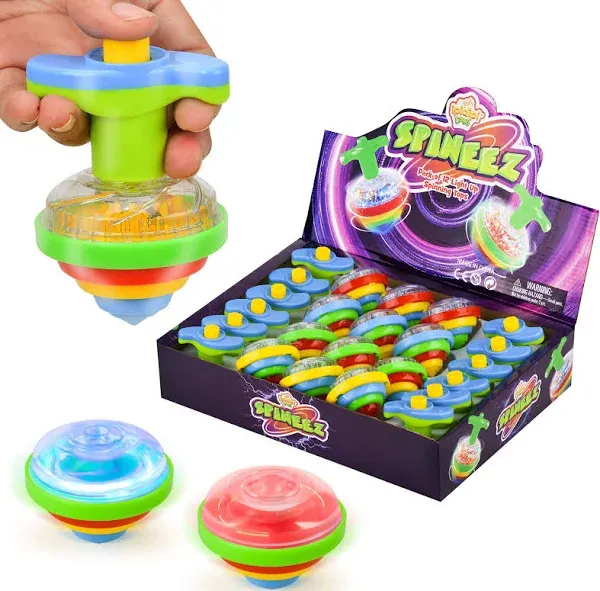 Ipidipi Toys UFO Light Up Spinner Tops - Spinning Light Up Toy Party Favor for B