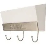 FantasHome Wall Mounted Classic Mail Box Hook Rack with 3 Hooks - White, Size: One size, Silver