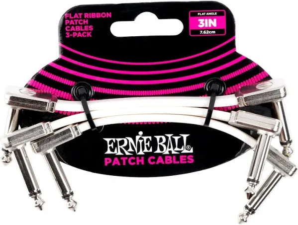 Ernie Ball 3" Flat Ribbon Patch Cable 3-Pack