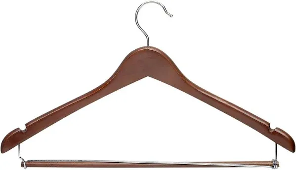 Contoured Cherry Suit Hangers, 6-Pack