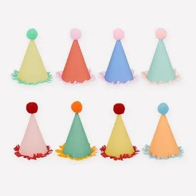 Set of 8 Mini Party Hats