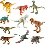 Mattel Jurassic World Camp Cretaceous Multipack with 10 Mini Dinosaur Action Figures, Realistic Sculpting & One or More Movable Articulation Points Iconic to Its Species, 4 Years Old & Up