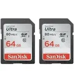 SanDisk Ultra 64gb 2-Pack SDXC UHS-I Class 10 Memory Card