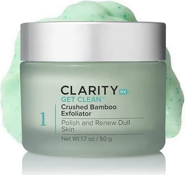 ClarityRx Get Clean Crushed Bamboo Exfoliator 1.7 oz. Facial Scrub &amp; Exfoliant