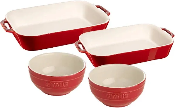 Staub Ceramic bakeware Set, 4-pc, Cherry