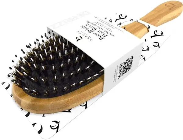 Boar Bristle Hair Brush - Smoothes &amp; Detangles All Hair Types, Hairbrush for Wom