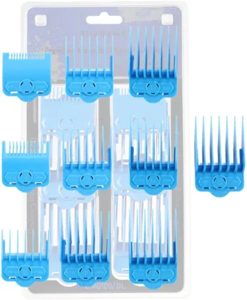 Supreme Trimmer Magnetic Guide Combs | 10 Guards for Clippers | CMG100 Red