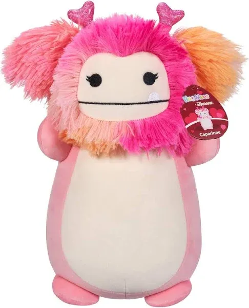 Squishmallows HugMees Original 14-Inch Caparinne Pink Bigfoot with Heart Headband - Ultrasoft Official Jazwares Large Plush