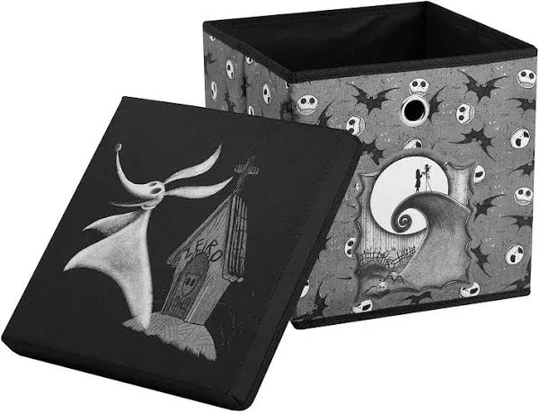 Idea Nuova Nightmare Before Christmas Collapsible Storage Cube with removable Lid, 10" Wx10 Hx10 D