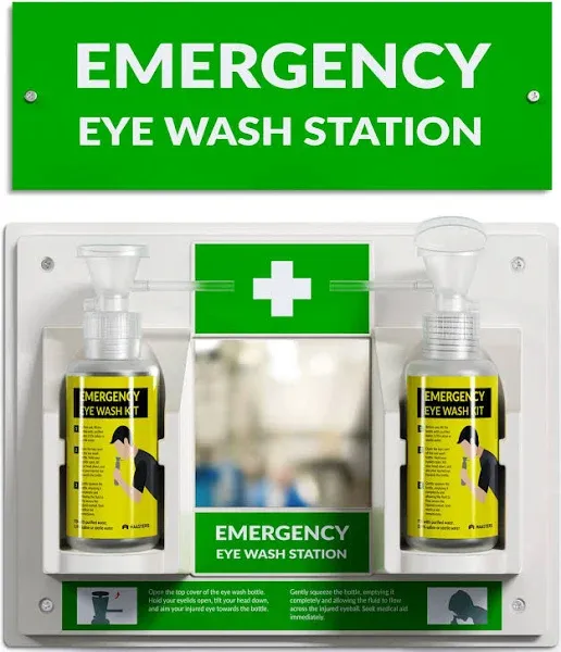 Portable Eye Wash Station OSHA Approved Wall-Mounted First Aid Eye Wash Kit NEW