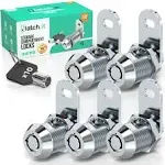 LATCH.IT RV Compartment Door Lock 1-1/8 inch 5 Pack | Chrome | Cylindrical Keys, Silver