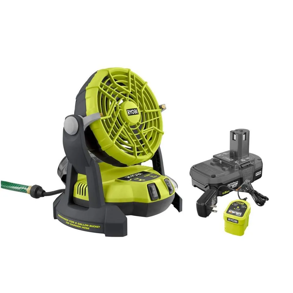 OPEN BOX - RYOBI PMF01K 18v Portable Bucket Top Misting Fan Kit TOOL ONLY