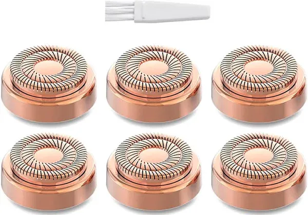 Smooth 18K-Gold Plated Replacement Heads for Flawless Hair Removal - Pack of 6