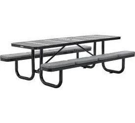 Global Industrial 8' Rectangular Picnic Table Perforated Metal Black