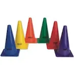 S&S Worldwide Spectrum 12" High Plastic Cones. Lightweight, Durable HDPE Cones with 7-3/8" Square Base in 6 Colors. Set of 6.