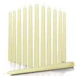 CANDWAX 10 inch Taper Candles Set of 12 Dripless Taper Candles and Unscented Candlesticks