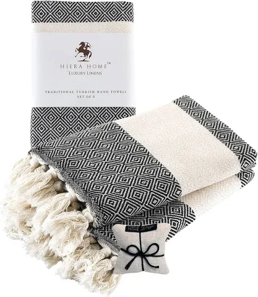 Decorative Turkish Kitchen Towels Set of 2 | 100% Cotton Hand Towels | Soft A...