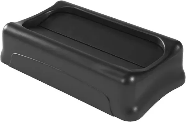 Rubbermaid® Commercial Swing Top Lid for Slim Jim Waste Containers, 11.38w x 20.5d x 5h, Plastic, Black - M-708675-2360 - Each