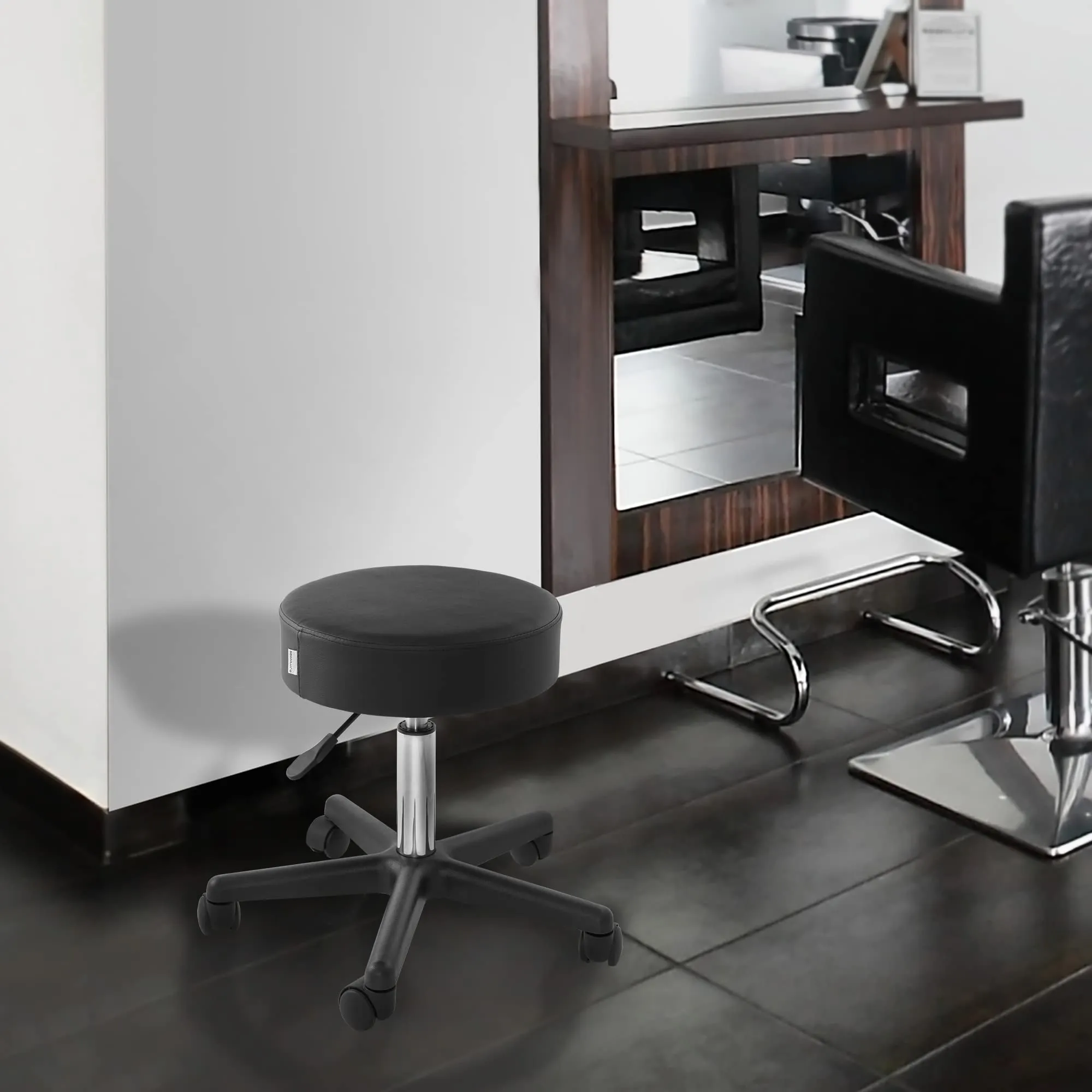 Saloniture Rolling Hydraulic Salon Stool - Adjustable Swivel Chair for Spa, Shop, Salon, Massage, Medical, Work or Office