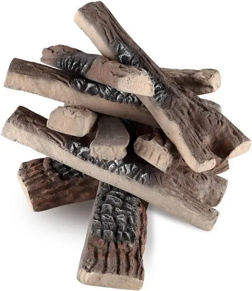 VEVOR Large Withe Birch Logs Gas Fireplace Ceramic Logs for Fire Place 6 Pieces TCXWYM6HM000UI9FFV0