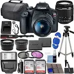 Canon EOS Rebel T7 DSLR Camera Bundle with 18-55mm Lens &amp; Accessories Kit Black (Renewed)