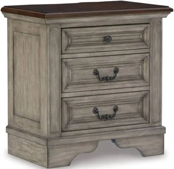 Ashley Furniture Lodenbay Antique Gray Three Drawer Night Stand