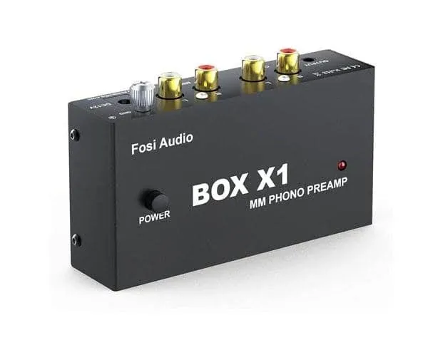 Fosi Audio Box X1 Phono Preamp for mm Turntable Mini Stereo Audio Hi-Fi Phonograph/Record Player Preamplifier with 3.5mm Headphone and RCA Output with