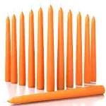 CANDWAX 12 inch Taper Candles Set of 4 - Dripless and Smokeless Candle Unscented - Slow Burning Orange Tapered Candle Sticks Ideal for Any Event –