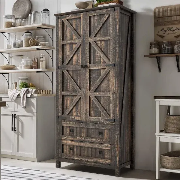 DWVO Farmhouse Kitchen Pantry Cabinet