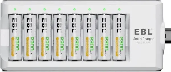 Rechargeable AA Batteries 2300mAh Long Lasting Battery (8 Counts) with Batter...