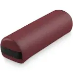 Saloniture 3/4 Jumbo Round Massage Table Bolster Pillow Pad - 26 x 9 x 6-1/4 Inch - Burgundy