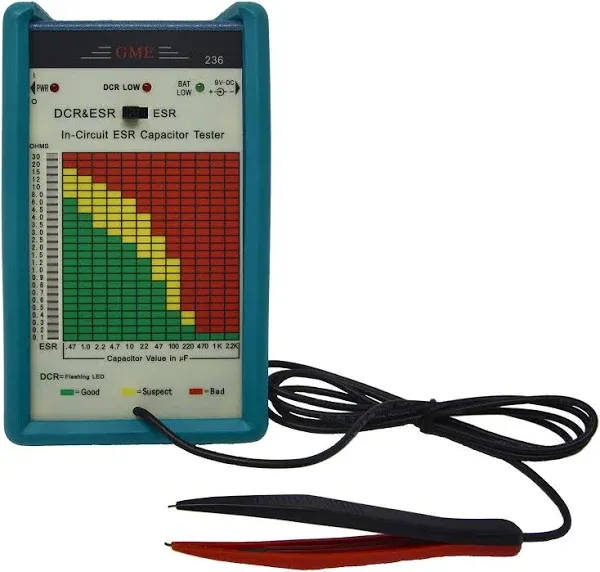 GME Professional in Circuit ESR Capacitor Tester, Capacitance ESR Meter, Fully Assembled ESR Tester - Designed and Engineered in The USA, Fully Assembled ESR Tester