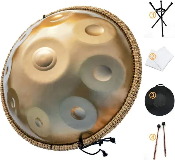 440Hz D Minor 10 Notes Handpan Steel Tongue Drum Massive Percussion Hand Drum